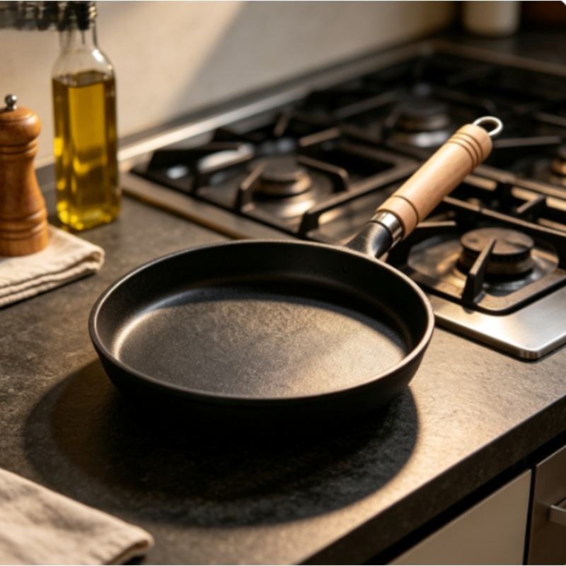 Dosa Pan Iron - 26cm未コーティング鋳鉄製フライパン、ノンスティッククレープパンケーキパン、ガス・IH対応、家庭用キッチン調理器具