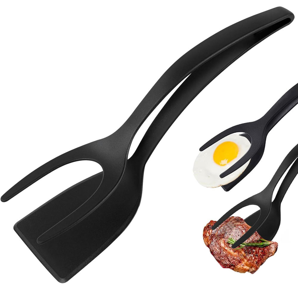 Home Cooking In French - 2 in 1 グリップフリップスパチュラクランプ卵パンケーキ魚フレンチトーストオムレツ作りノンスティックホームキッチン調理ターナーツール