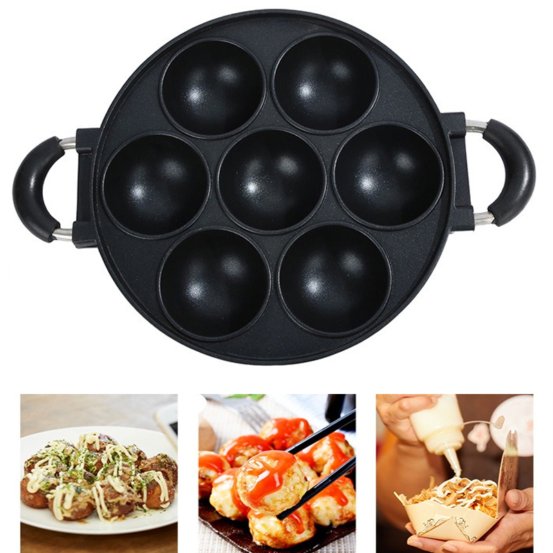 Dosa Pan Iron - 鋳鉄製のomelette鍋、焦げ付き防止調理鍋、朝食卵調理用粘土、調理器具キッチン用品、7穴