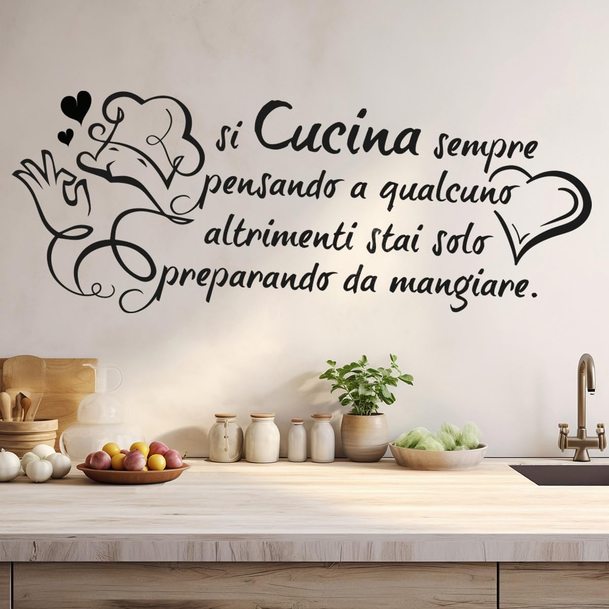 Home Cooking In French - フランスイタリアンキッチンコック愛の言葉ウォールステッカーデカールレストランダイニングルームホームウォールデコレーション