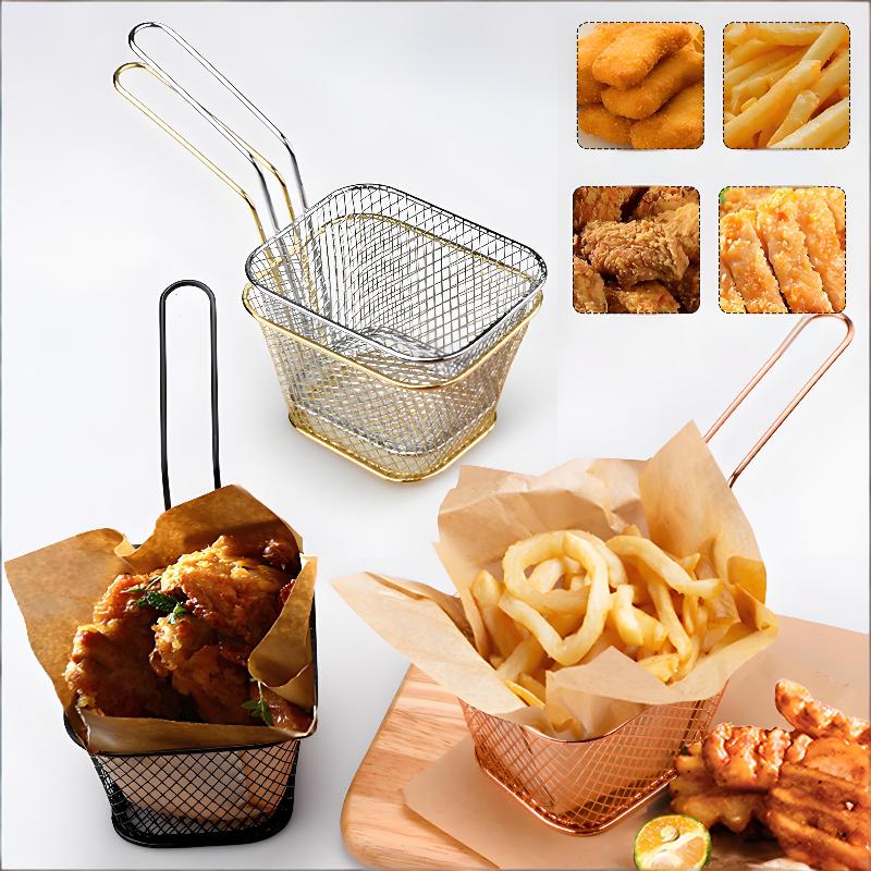 Home Cooking In French - フライドポテトバスケット 深型フライバスケット ポータブルキッチン調理器具 家庭用 レストラン用