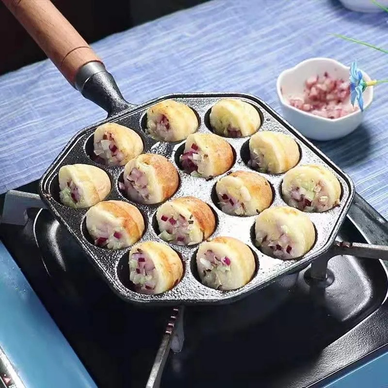 プロの誘導鋳鉄ガスストーブベーキングパン、14穴、パンケーキ - Dosa Pan Iron のレビューと価格