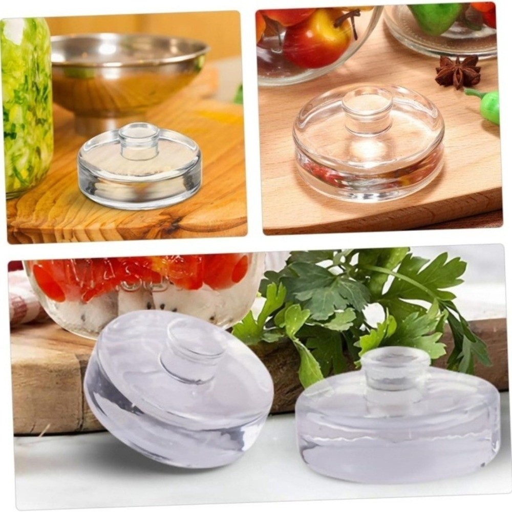 発酵ガラス重し 透明 ハンドル付き 広口メイソンジャー蓋 密 - Fermentation Crock のレビューと価格