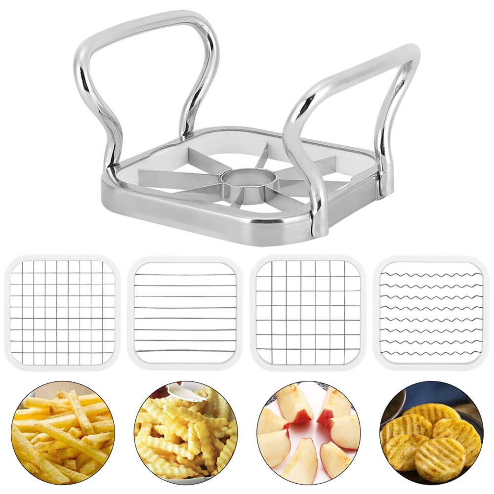 ステンレス製フライドポテトカッター 手動5in1ポテトチッパ - Home Cooking In French のレビューと価格