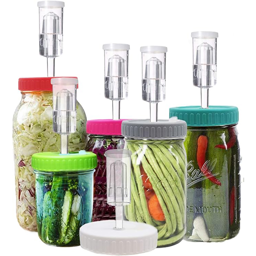 エアロック付きのプラスチック製発酵蓋,発酵蓋,広口メイソンジ - Fermentation Crock のレビューと価格
