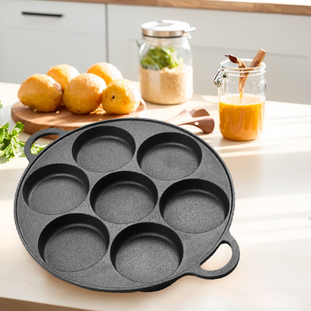 7穴フライパン鋳鉄製ノンスティックキッチン調理用ハムパン卵調 - Dosa Pan Iron のレビューと価格