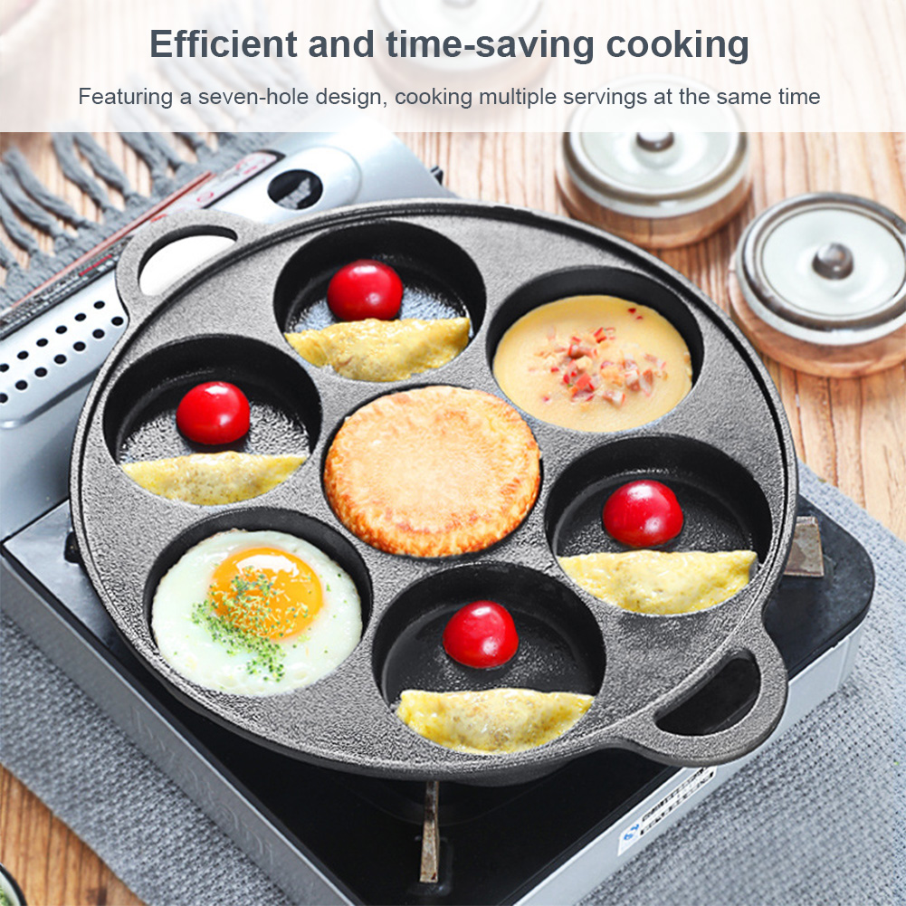 7穴フライパン鋳鉄製ノンスティックキッチン調理用ハムパン卵調 - Dosa Pan Iron のレビューと価格