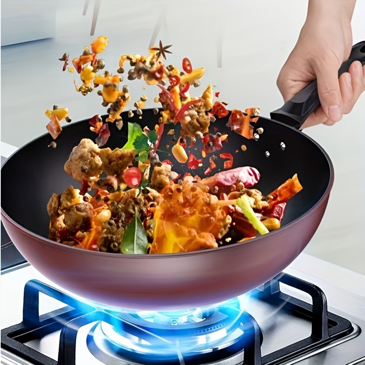 ノンスティック炒め鍋 フラットボトム中華鍋 ストーンコーティ - Home Cooking Fried Rice のレビューと価格
