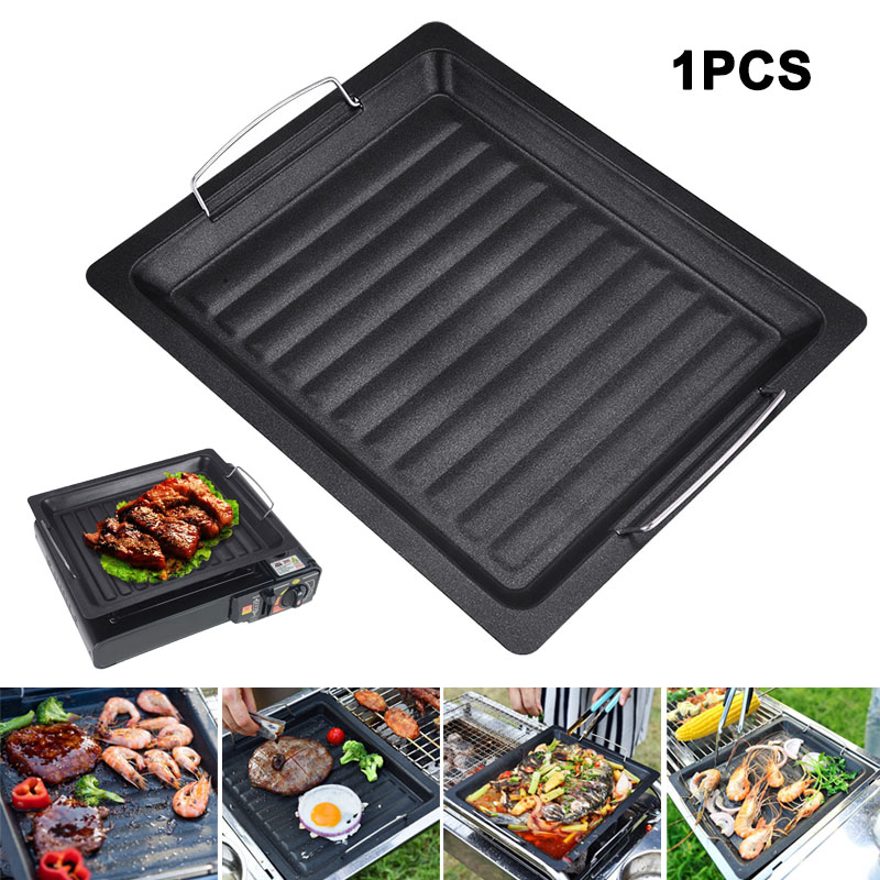 屋外用厚い四角グリルパン 2つのハンドル付き ポータブルノン - Dosa Pan Iron のレビューと価格