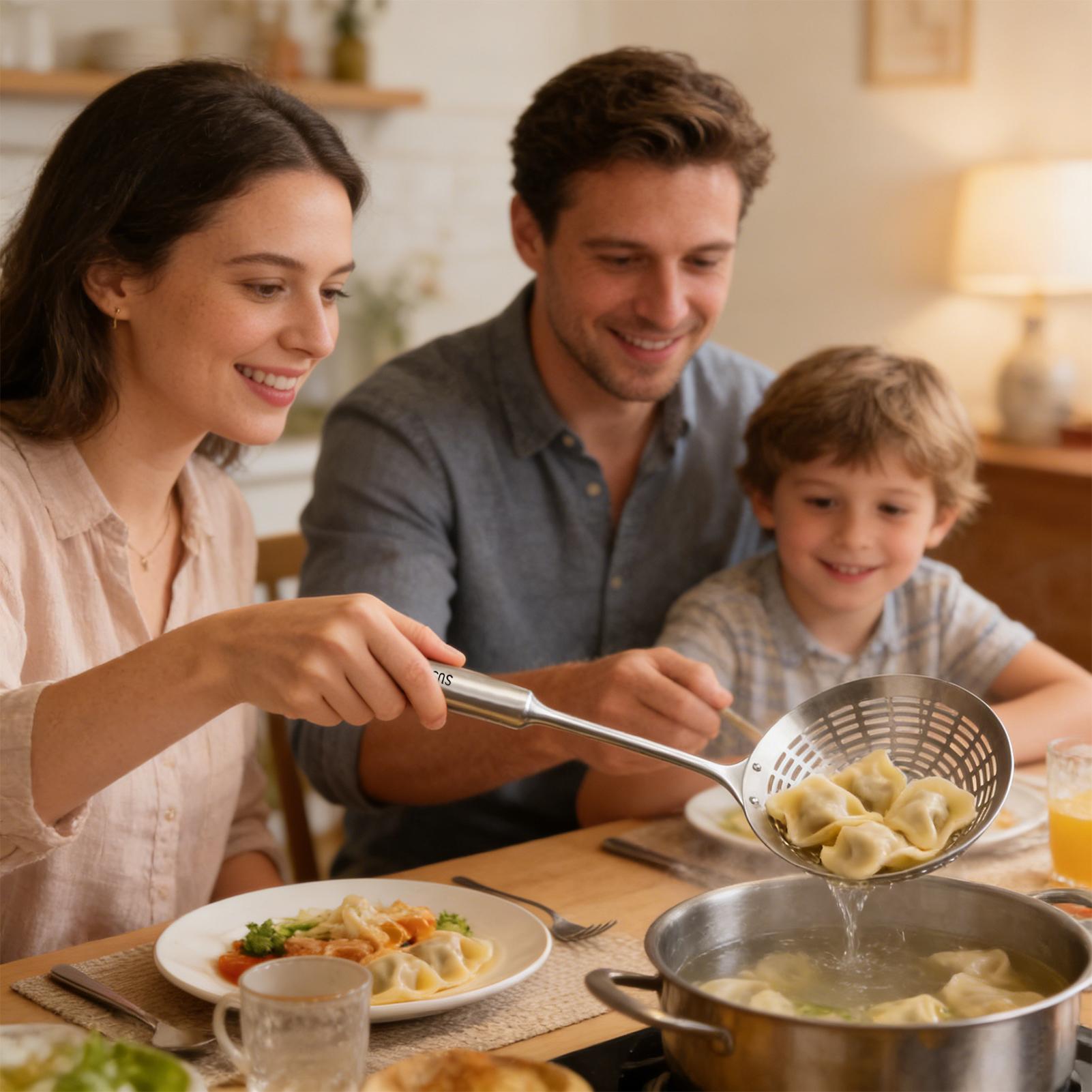 ハンドル付きストレーナー、ロングハンドル、大型深型レードル、 - Home Cooking In French のレビューと価格