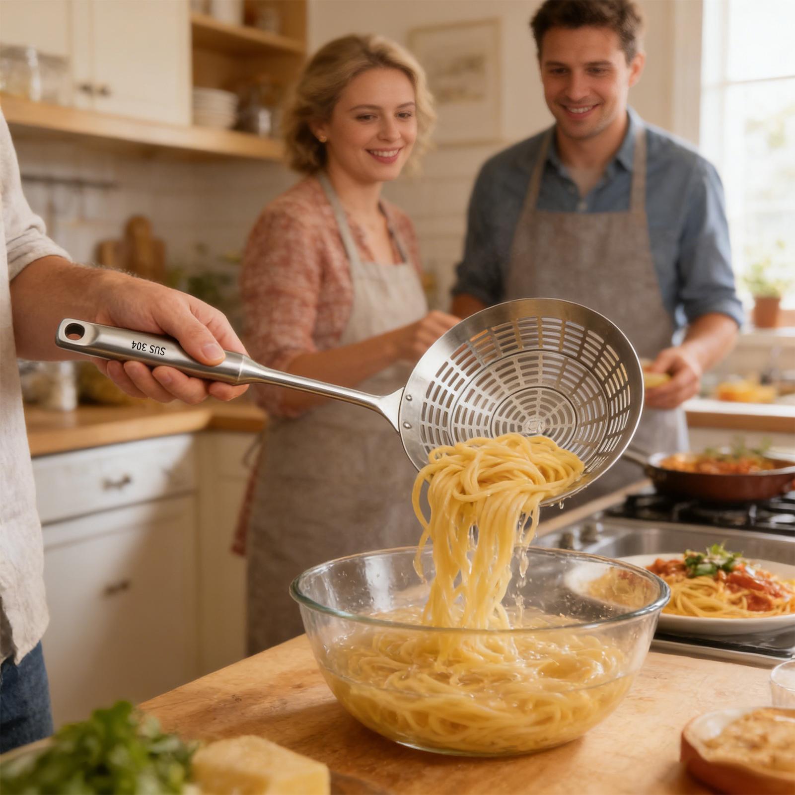 ハンドル付きストレーナー、ロングハンドル、大型深型レードル、 - Home Cooking In French のレビューと価格