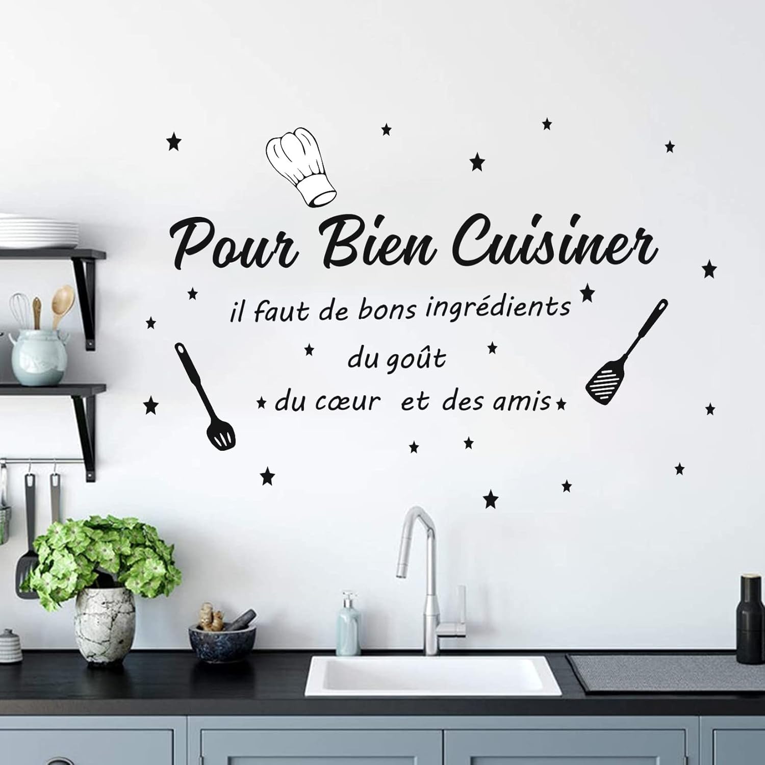 フランスイタリアンキッチンコック愛の言葉ウォールステッカーデ - Home Cooking In French のレビューと価格