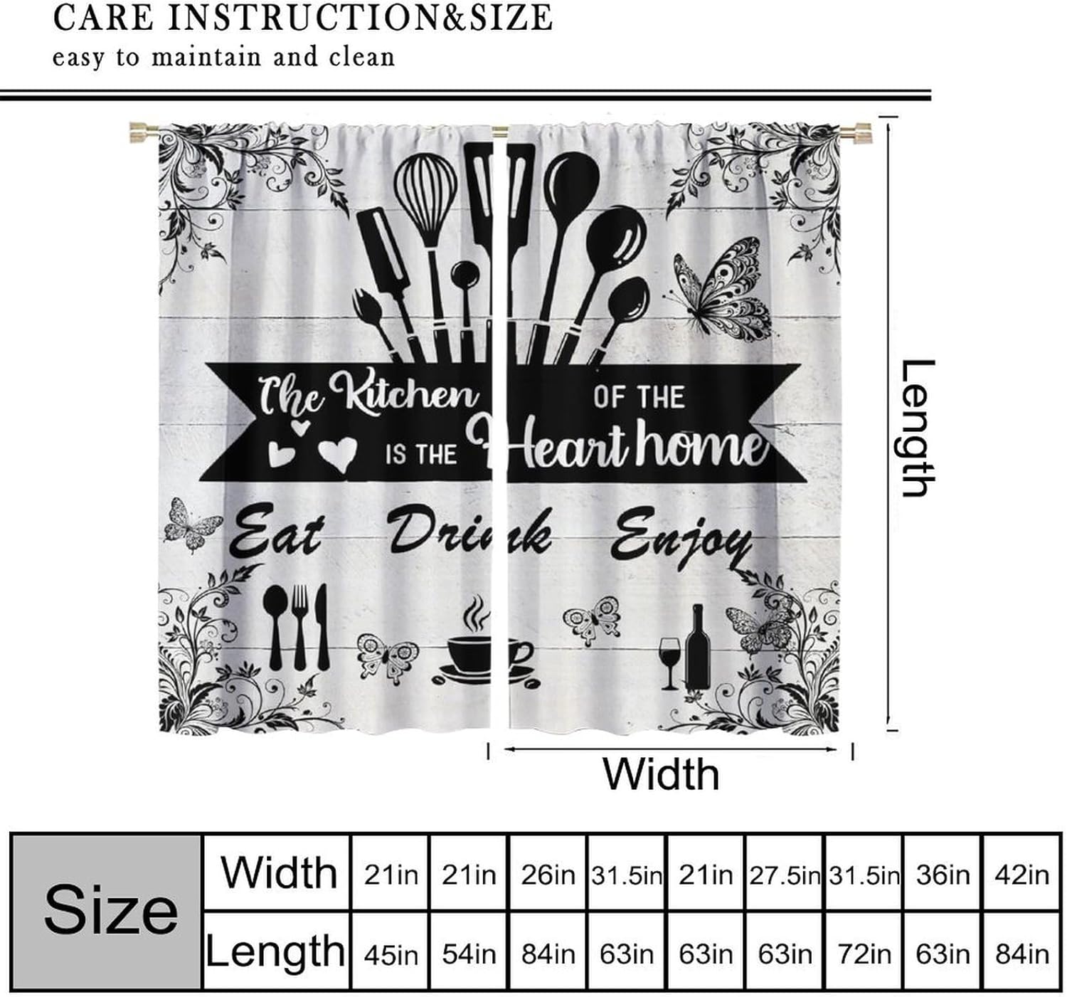 ファームハウス素朴なカーテン、ヴィンテージ調理器具アートウィ - Home Cooking In French のレビューと価格